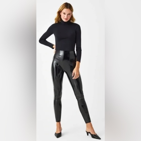 SPANX Faux Patent leather leggings NWT SM - Picture 8 of 11